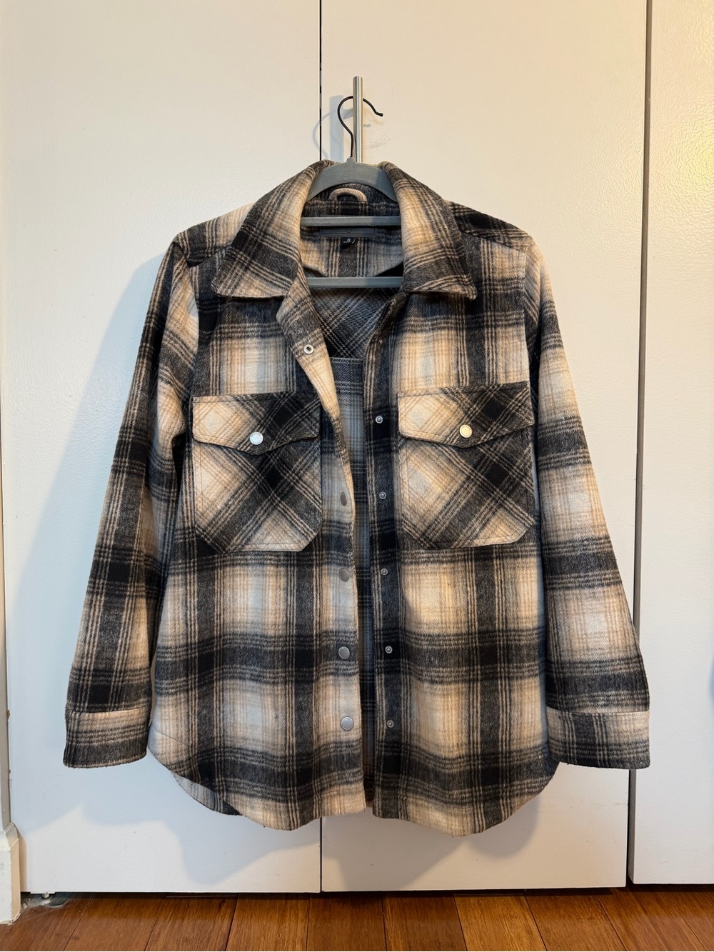 BLANK NYC Black & Cream Plaid Jacket